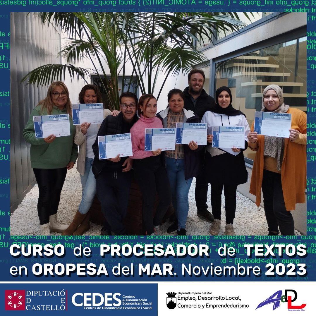 Acaba el curso de procesador de textos en Oropesa