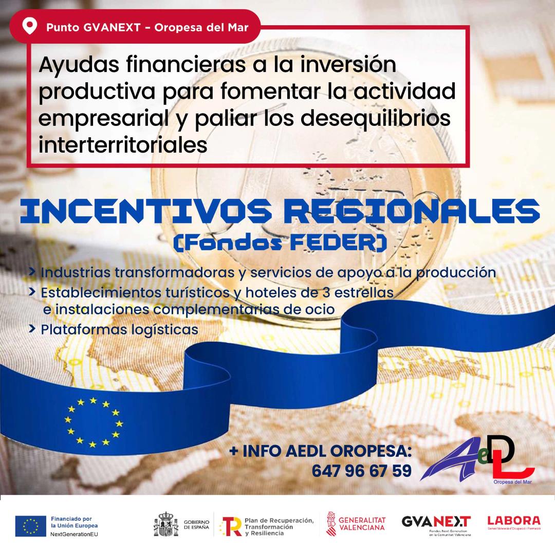 Incentivos Regionales 2023 (Fondos FEDER)