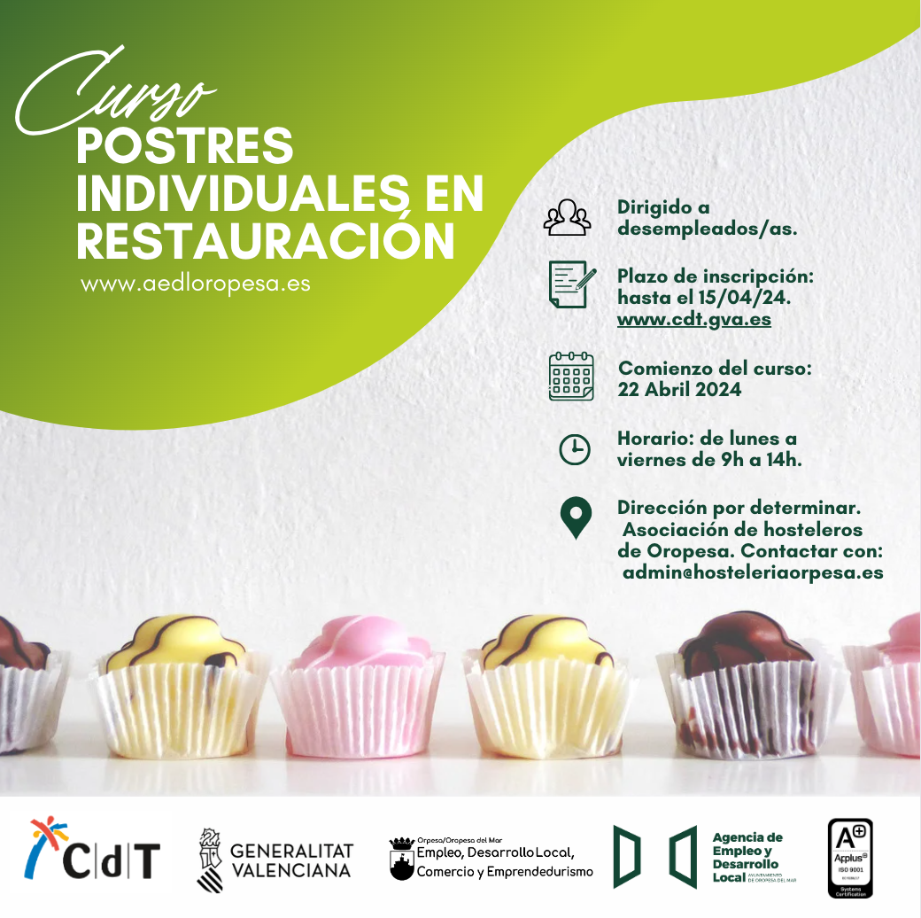 CURSO POSTRES INDIVIDUALES EN RESTAURACIÓN