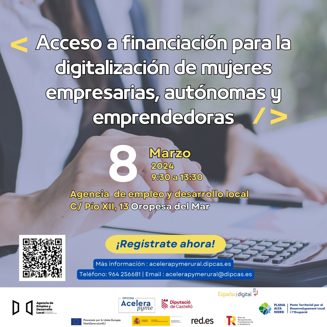 Curso “ Acceso a financiación para la digitalización de mujeres empresarias, autónomas y emprendedoras”