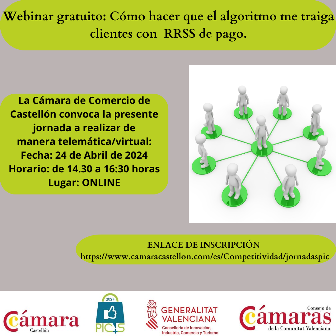 Webinar gratuito: Cómo hacer que el algoritmo me traiga clientes con  RRSS de pago.