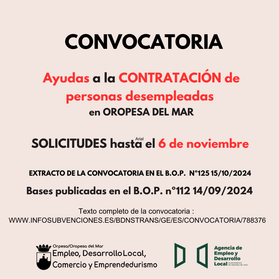 Ayudas a la contratación de desempleados/as