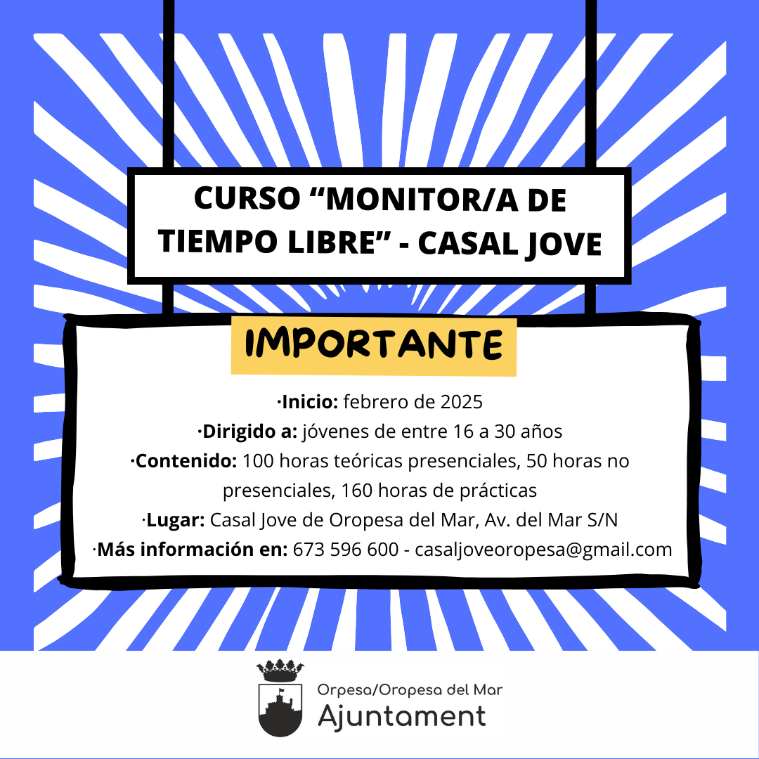 Curso "Monitor/a de tiempo libre", Casal Jove