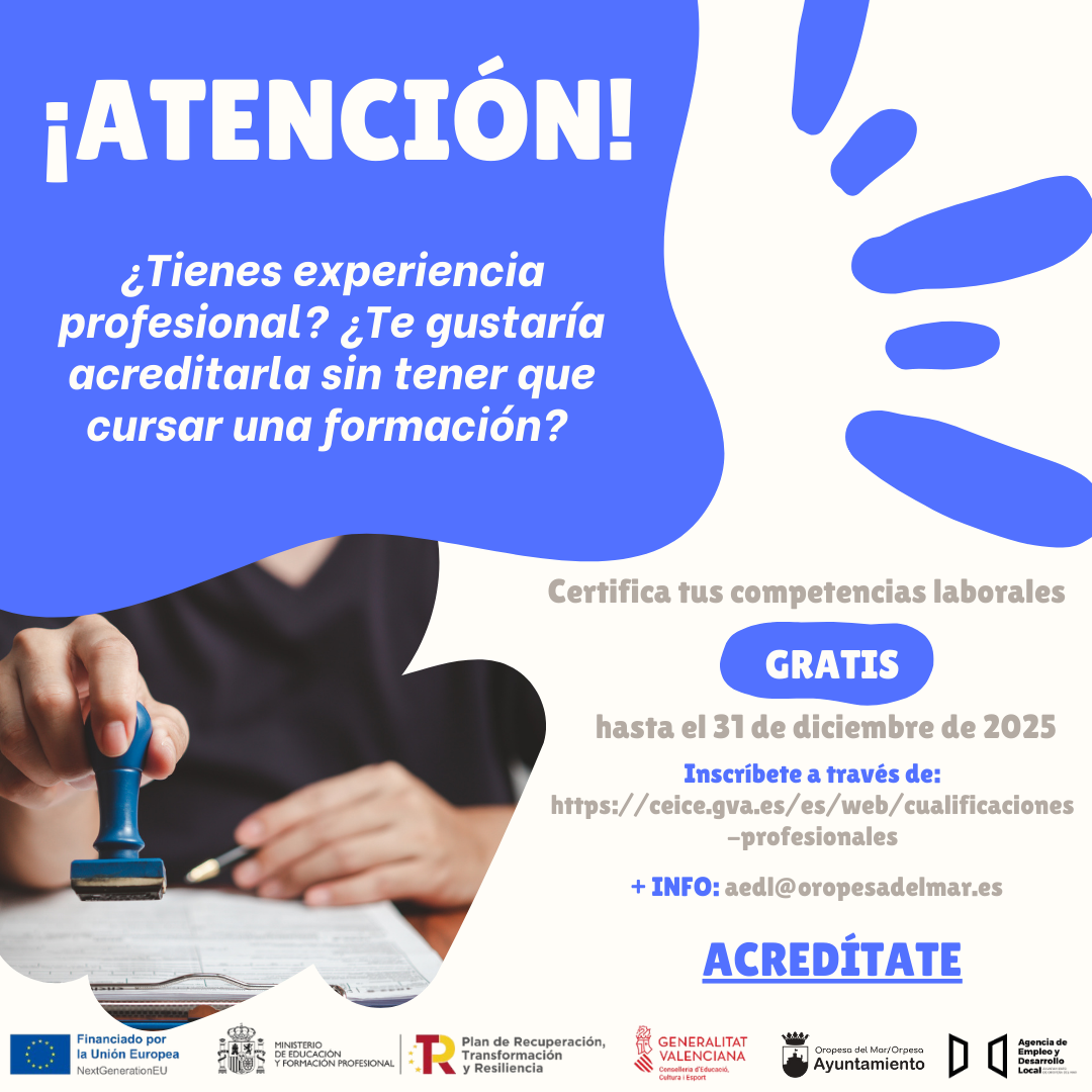 Convocatoria de certificación de competencias