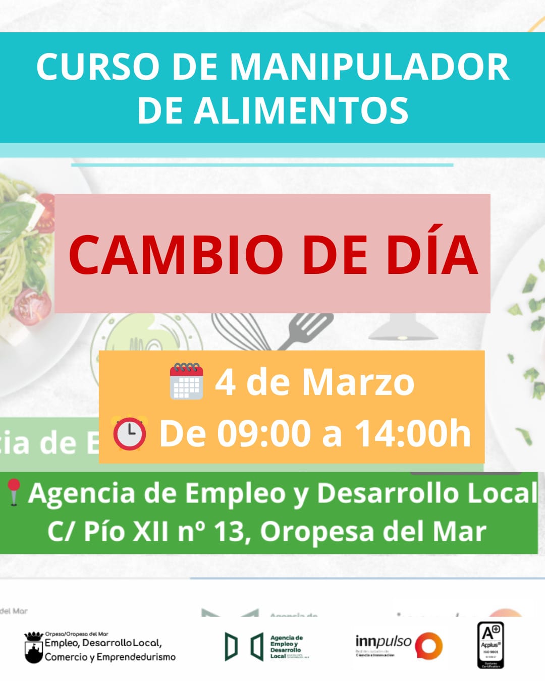 CURSO DE MANIPULADOR DE ALIMENTOS