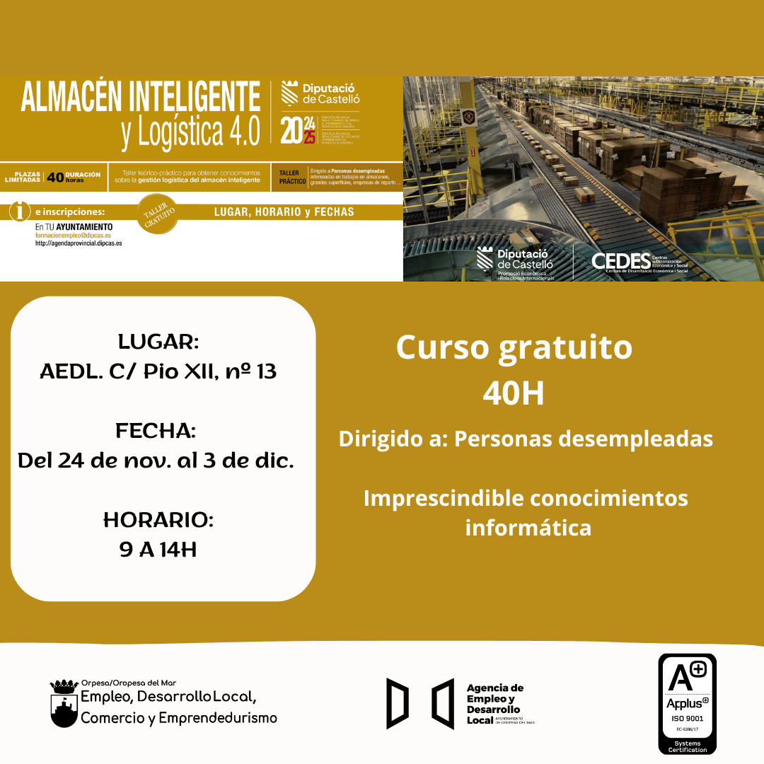 Curso Almacén inteligente y logística 4.0