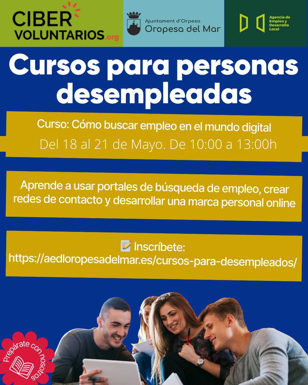 NUEVAS FECHAS PARA EL CURSO: CÓMO BUSCAR EMPLEO EN EL MUNDO DIGITAL