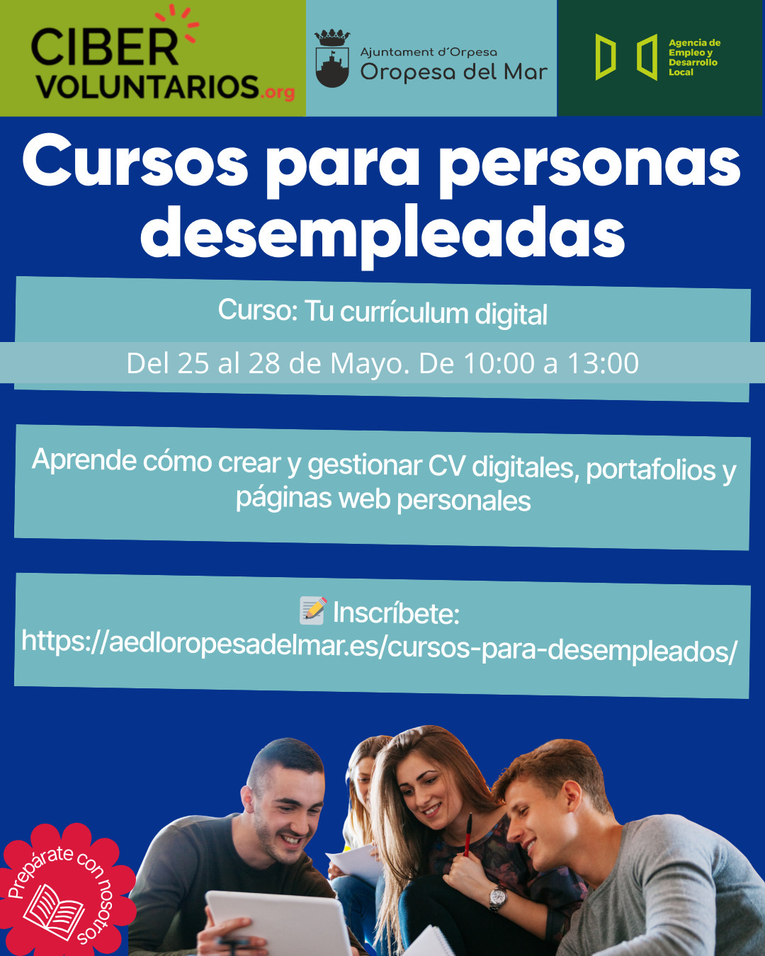 NUEVAS FECHAS PARA EL CURSO: TU CURRÍCULUM DIGITAL